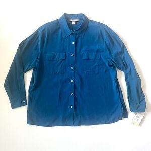 vintage silk button up shirt NWT